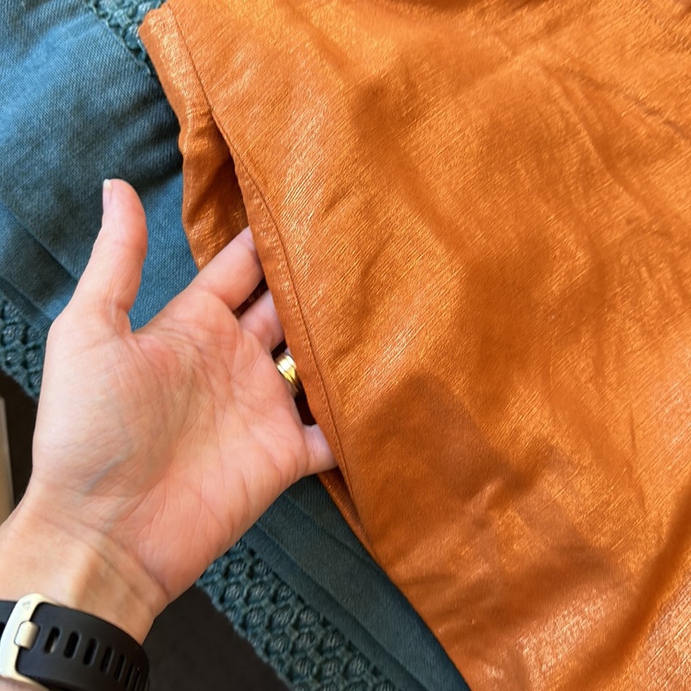 ELK AU 14 100% linen copper wide leg pants with metallic sheen - Picture 7 of 9